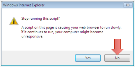 Internet Explorer Error Message